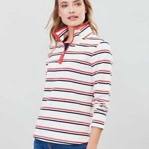 Joules Cream and Red Striped Sweatshirt